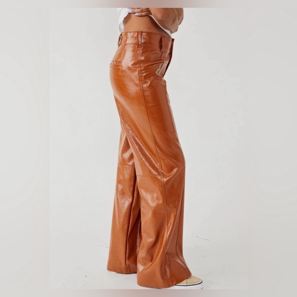 Free People Pants Star Crossed Lovers Faux Leather Vegan NWOT Size 12 - Picture 5 of 16